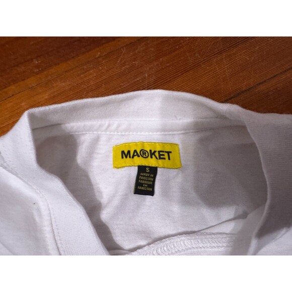 Chinatown MARKET Studios - Box Logo Graphic Print Tee Shirt - White Blue - Small - Picture 5 of 6